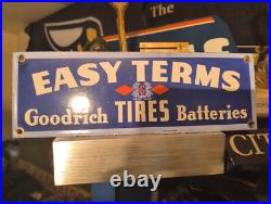 Vintage Goodrich Tires Easy Terms Porcelain Metal Sign Automotive Sign