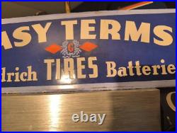 Vintage Goodrich Tires Easy Terms Porcelain Metal Sign Automotive Sign