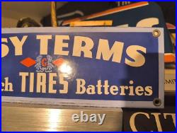 Vintage Goodrich Tires Easy Terms Porcelain Metal Sign Automotive Sign