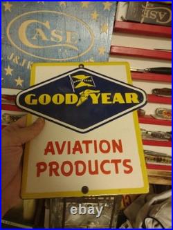 Vintage Goodyear Tires Porcelain Metal Sign Old Gas Oil Automobile Parts Service