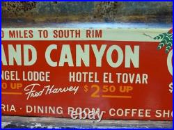 Vintage Grand Canyon Porcelain Sign Old Lodge Hotel Auto Cabin Coffee Shop Park