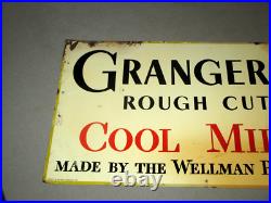 Vintage Granger Rough Cut Tobacco Pipe Store Display Sign Tin Metal-23.5