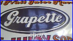 Vintage Grapette Soda Metal Sign, Embossed