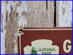 Vintage Great Smoky Mountains Porcelain Sign Rare Old National Park Service Camp