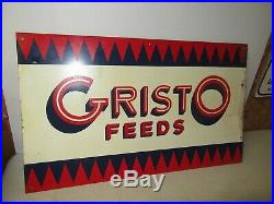 Vintage Gristo Feeds Metal Advertising Sign