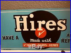 Vintage HIRES Root Beer 17.5 Metal Gas Station Advertising Donaldson Art Sign