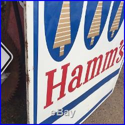 Vintage Hamms Beer Tin Tavern Sign Large Embossed Bar Mancave Metal