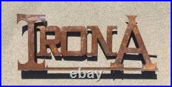 Vintage Hand Made Metal Sign IRON A or IRONA