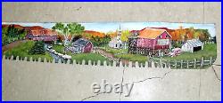 Vintage Hand Painted Crosscut Saw Blade 72 / 6ft Farm Scene LARGE Animals