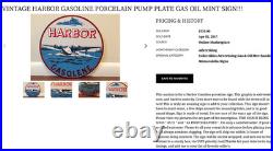Vintage Harbor Gasoline Airplane Seaplane 11 3/4 Porcelain Metal Gas & Oil Sign