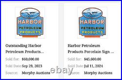Vintage Harbor Gasoline Airplane Seaplane 11 3/4 Porcelain Metal Gas & Oil Sign