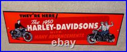 Vintage Harley Davidson Motorcycle Dealer 15 Enamel Metal Hog Gasoline Oil Sign
