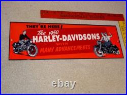Vintage Harley Davidson Motorcycle Dealer 15 Enamel Metal Hog Gasoline Oil Sign