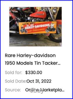 Vintage Harley Davidson Motorcycle Dealer 15 Enamel Metal Hog Gasoline Oil Sign