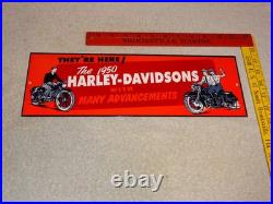 Vintage Harley Davidson Motorcycle Dealer 15 Enamel Metal Hog Gasoline Oil Sign