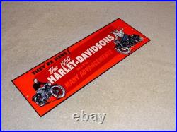 Vintage Harley Davidson Motorcycle Dealer 15 Enamel Metal Hog Gasoline Oil Sign