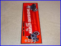 Vintage Harley Davidson Motorcycle Dealer 15 Enamel Metal Hog Gasoline Oil Sign
