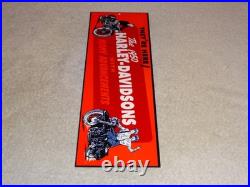 Vintage Harley Davidson Motorcycle Dealer 15 Enamel Metal Hog Gasoline Oil Sign
