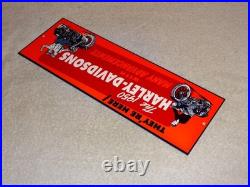 Vintage Harley Davidson Motorcycle Dealer 15 Enamel Metal Hog Gasoline Oil Sign