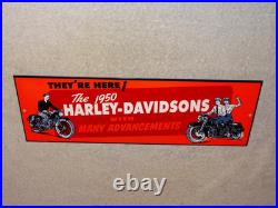Vintage Harley Davidson Motorcycle Dealer 15 Enamel Metal Hog Gasoline Oil Sign