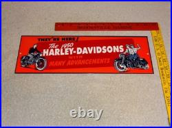 Vintage Harley Davidson Motorcycle Dealer 15 Enamel Metal Hog Gasoline Oil Sign