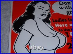 Vintage Harley Davidson Motorcycle Gunk Woman 12 Motor Cycle Gasoline Oil Sign