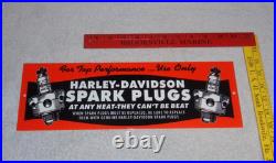 Vintage Harley Davidson Motorcycle Spark Plug Porcelain Metal Gasoline Oil Sign