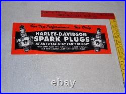 Vintage Harley Davidson Motorcycle Spark Plug Porcelain Metal Gasoline Oil Sign