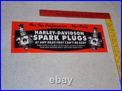 Vintage Harley Davidson Motorcycle Spark Plug Porcelain Metal Gasoline Oil Sign