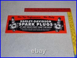 Vintage Harley Davidson Motorcycle Spark Plug Porcelain Metal Gasoline Oil Sign