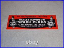 Vintage Harley Davidson Motorcycle Spark Plug Porcelain Metal Gasoline Oil Sign