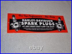 Vintage Harley Davidson Motorcycle Spark Plug Porcelain Metal Gasoline Oil Sign