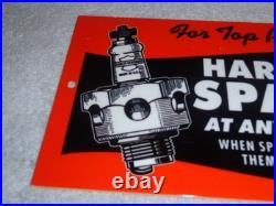 Vintage Harley Davidson Motorcycle Spark Plug Porcelain Metal Gasoline Oil Sign