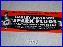 Vintage Harley Davidson Motorcycle Spark Plug Porcelain Metal Gasoline Oil Sign