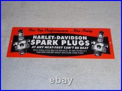 Vintage Harley Davidson Motorcycle Spark Plug Porcelain Metal Gasoline Oil Sign