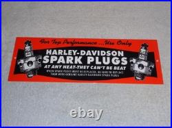 Vintage Harley Davidson Motorcycle Spark Plug Porcelain Metal Gasoline Oil Sign