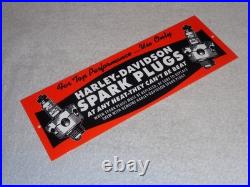 Vintage Harley Davidson Motorcycle Spark Plug Porcelain Metal Gasoline Oil Sign