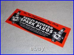 Vintage Harley Davidson Motorcycle Spark Plug Porcelain Metal Gasoline Oil Sign