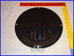 Vintage Harley Davidson Motorcycles 11 1/4 Porcelain Metal Gasoline & Oil Sign