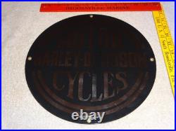Vintage Harley Davidson Motorcycles 11 1/4 Porcelain Metal Gasoline & Oil Sign