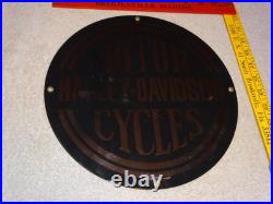 Vintage Harley Davidson Motorcycles 11 1/4 Porcelain Metal Gasoline & Oil Sign