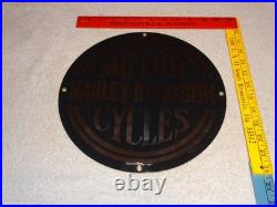 Vintage Harley Davidson Motorcycles 11 1/4 Porcelain Metal Gasoline & Oil Sign