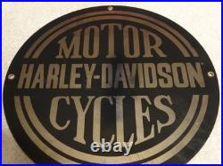 Vintage Harley Davidson Motorcycles 11 1/4 Porcelain Metal Gasoline & Oil Sign