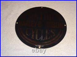 Vintage Harley Davidson Motorcycles 11 1/4 Porcelain Metal Gasoline & Oil Sign