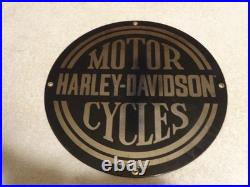 Vintage Harley Davidson Motorcycles 11 1/4 Porcelain Metal Gasoline & Oil Sign