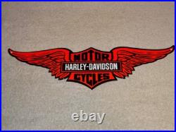 Vintage Harley Davidson? Motorcycles Wings 15 Metal Enamel Gasoline Oil Sign