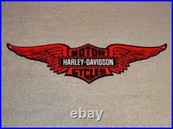 Vintage Harley Davidson? Motorcycles Wings 15 Metal Enamel Gasoline Oil Sign
