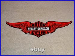 Vintage Harley Davidson? Motorcycles Wings 15 Metal Enamel Gasoline Oil Sign