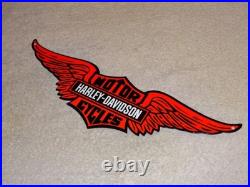 Vintage Harley Davidson? Motorcycles Wings 15 Metal Enamel Gasoline Oil Sign