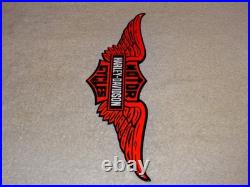 Vintage Harley Davidson? Motorcycles Wings 15 Metal Enamel Gasoline Oil Sign